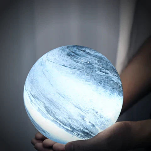 USB Moon Sphere Accent Light 6-Inch Glass Orb 16-Color LED Bedside Nightlight for Bedroom Desk Shelf Ambient Glow Decor Touch Control Rechar