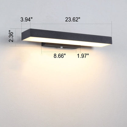 Outdoor Motion Sensor LED Wall Light - Slim Waterproof Porch Sconce for Entryway, Patio & Garage