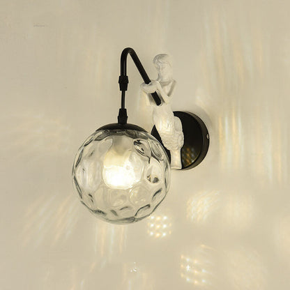 Sconce Fixture Hardwired E26 Socket Metal Glass Shade Bedroom Living Room Hallway Accent Lighting Modern Interior Decor Wall Mounted 10 in