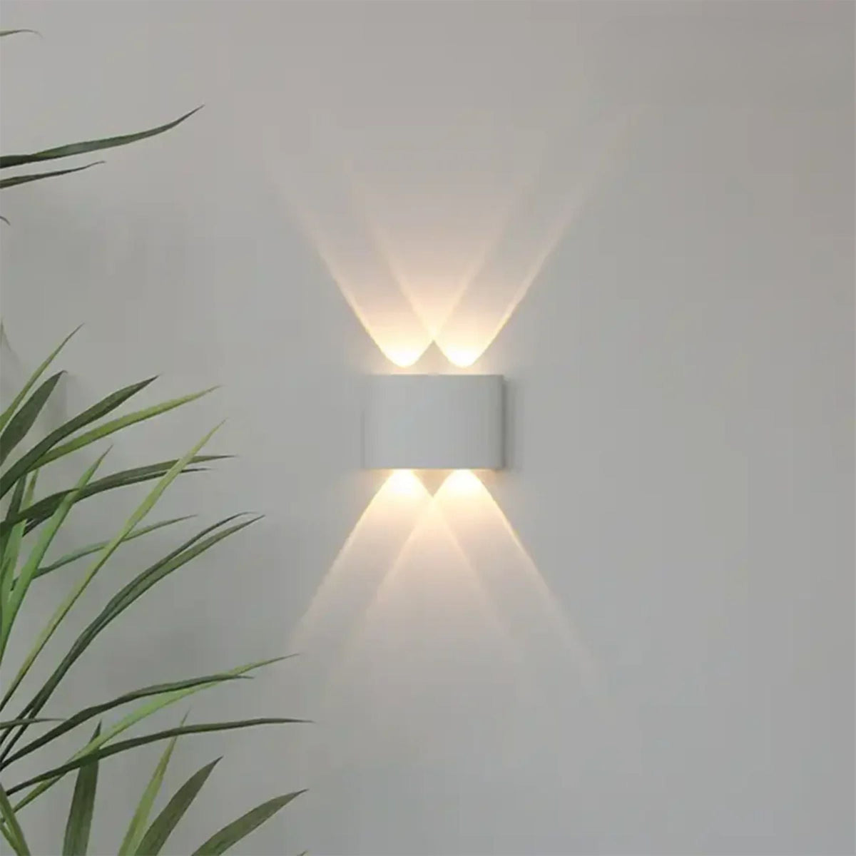 Weatherproof Sconce Fixture 8 in LED Up-Down Beam Black White for Exterior Front Door Hallway Patio Garden Modern Aluminum IP65 Architecture