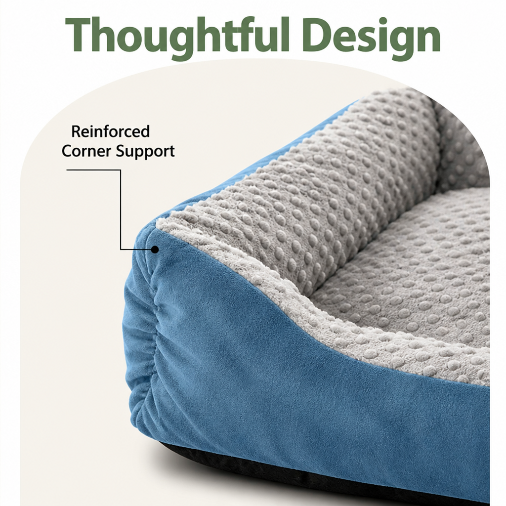 Ortekor High-Back Extra Thick Plush Pet Sofa Bed (Washable Cover)