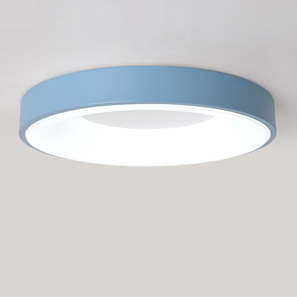 Round LED Overhead Fixture for Bedroom & Hallway – Ultra-Slim Iron & Acrylic Disc – Dimmable Options for Living Room & Entryway