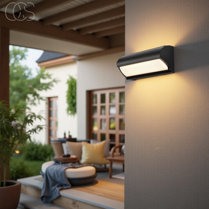 Outdoor LED Wall Light 20W Waterproof Fixture Black 9.8 Inch for Patio Entryway Garden Path Stairway IP65 Rated 960 Lumens Warm Glow