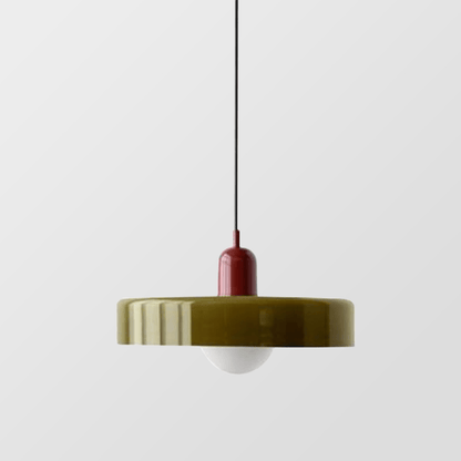 Art Glass Dome Pendant Light Fixture with Adjustable Cord for Kitchen Island Dining Room Bedroom | Modern Round Ceiling Hanging Lamp