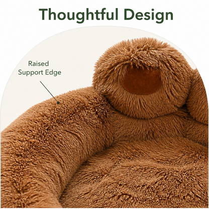 Ortekor Bear Paw Plush & Non-Slip Dog Bed