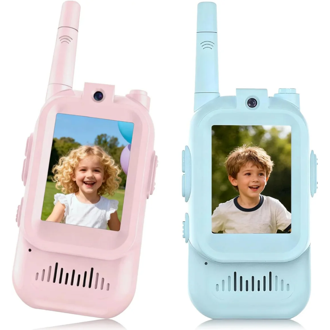Two-Way Video Walkie Talkie Set for Kids with Voice Changer & Live Screen – Indoor Outdoor Play Radio Communicators for Children Ages 3-12