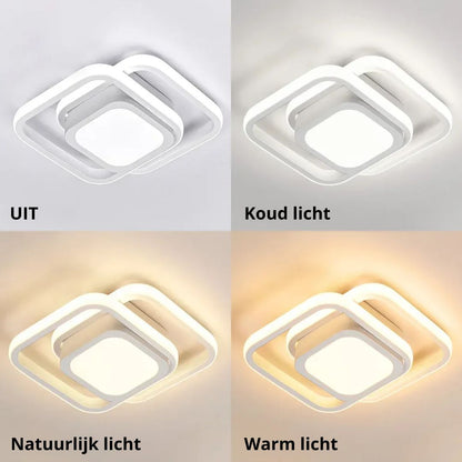Dual-Loop LED Flush Mount Light Fixture Black Warm Glow for Entryways Contemporary Rooms Apartment Ceilings Low-Profile