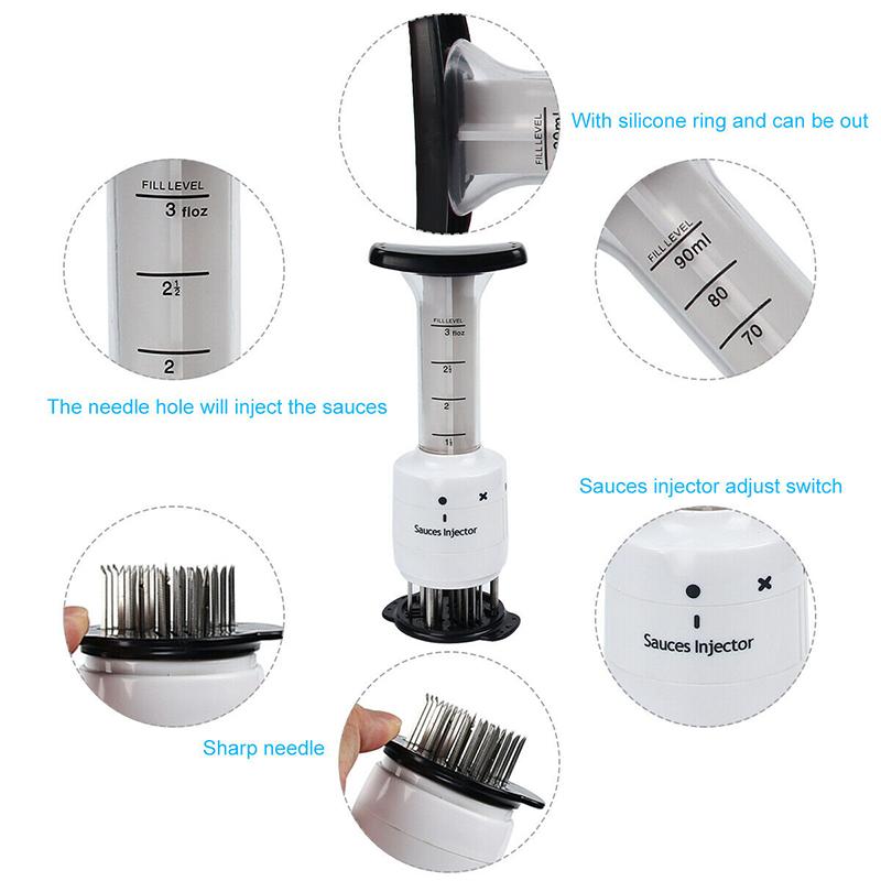 Flavor Injector Syringe Kit with Needles for BBQ, Turkey & Brisket - Stainless Steel