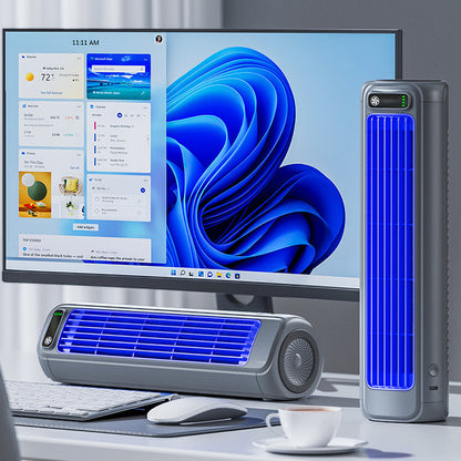 Portable Cordless Tower Fan – Rechargeable Cooling Device for Travel, Desk, and Bedside