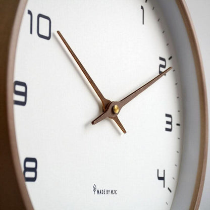Wood Wall Clock Silent Quartz Movement Minimalist Scandinavian Style for Living Room Bedroom Office Natural Grain Finish