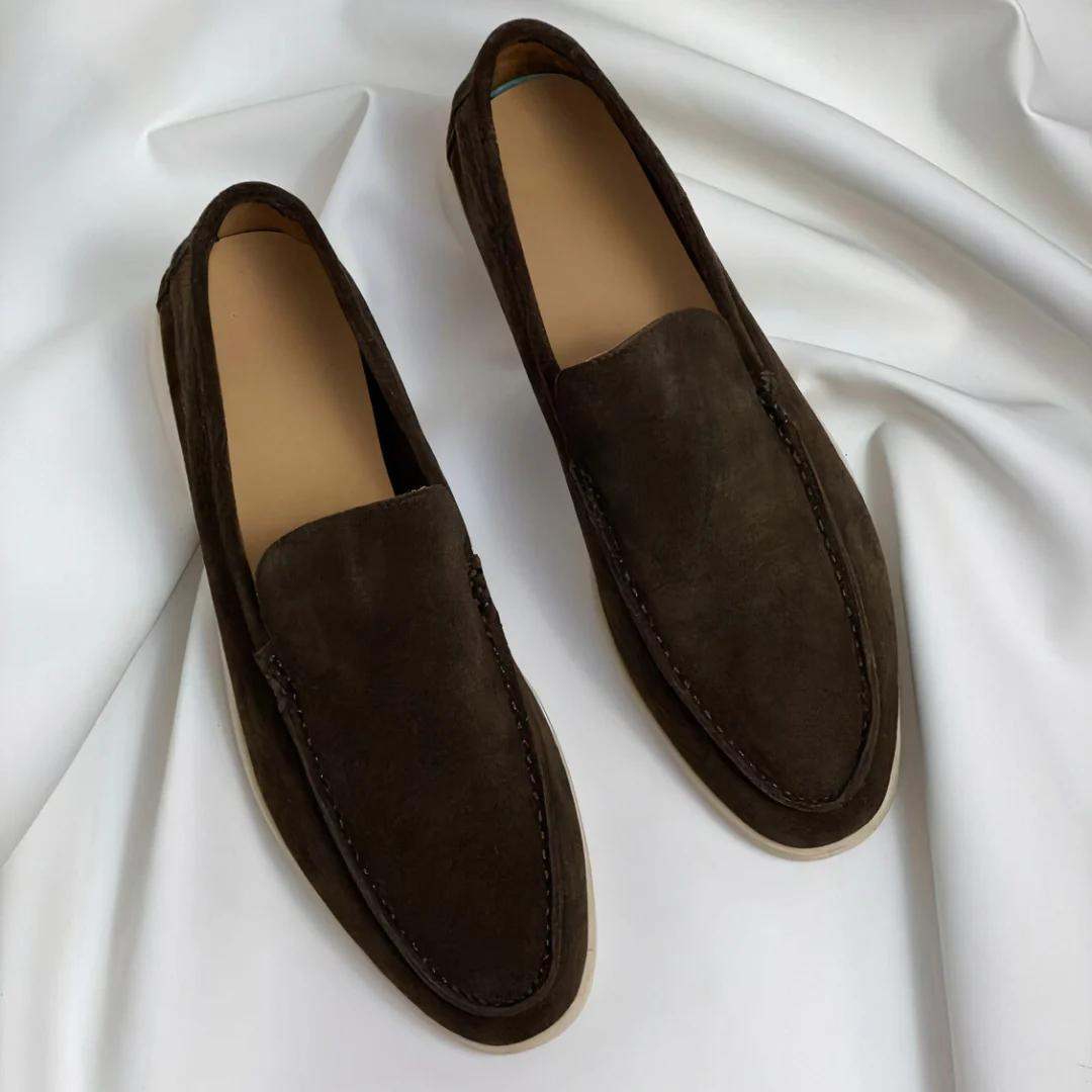 Men's Leather Slip-On Dress Loafers – Business Casual Comfort Shoes for Work, Office & Everyday Wear | Classic Flat Oxford Style