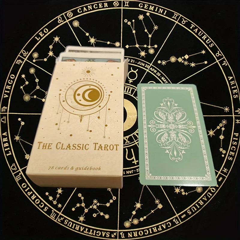 Classic Tarot Card Deck 78-Card Set for Divination and Spiritual Guidance | Complete Reading Kit with Instruction Booklet