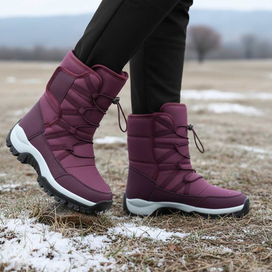 Waterproof Insulated Winter Boots for Men & Women – Slip-On Snow Boots with Plush Lining & Non-Slip Rubber Sole for Cold Weather Hiking &