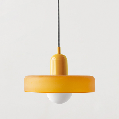 Handcrafted Art Glass Dome Pendant Light, Adjustable Modern Hanging Fixture for Dining Room Kitchen Island Living Room