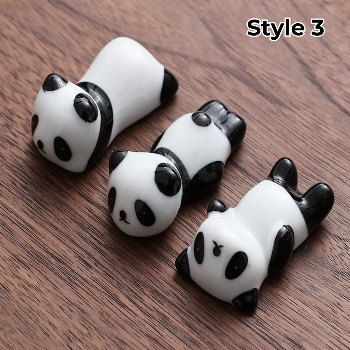 Porcelain Utensil Holders with Animal and Fruit Designs for Asian Dining – Set of 3 Decorative Tabletop Rests