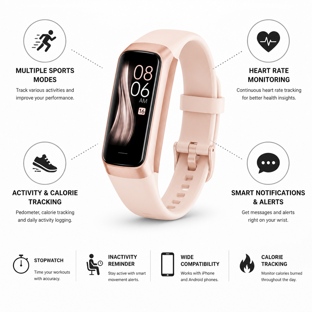 Reloj inteligente de actividad con frecuencia cardíaca AMOLED