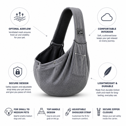 Ventilated Mesh & Padded Dog Sling Carrier