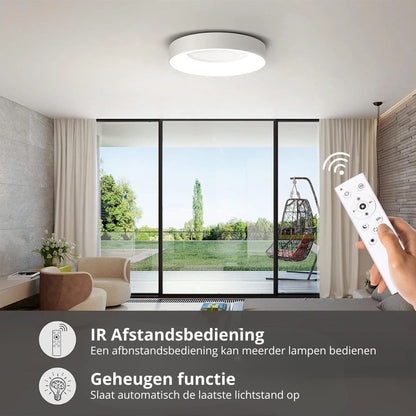 Round LED Overhead Fixture for Bedroom & Hallway – Ultra-Slim Iron & Acrylic Disc – Dimmable Options for Living Room & Entryway