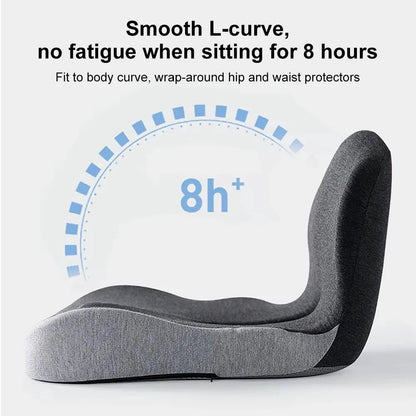 Ergonomic Seat Cushion with Integrated Back Support for Office Chair, Car & Home – Memory Foam Hip & Spine Alignment Pad