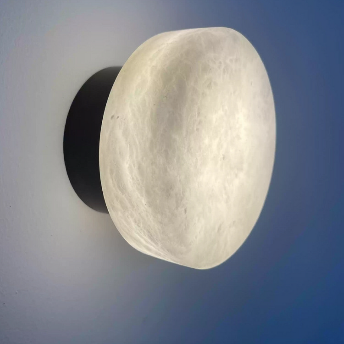 Natural Marble Wall Sconce with Glass Shade – Scandinavian LED Accent Light for Bedroom, Hallway & Living Room