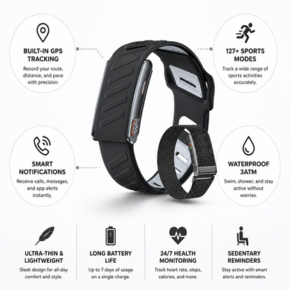 Ultra-Thin GPS Smartwatch (127+ Sports Modes)