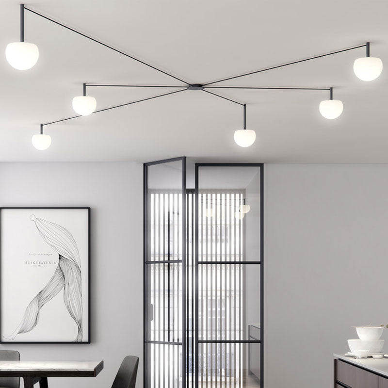 Globe Pendant Light Adjustable Height Frosted White Glass Orb for Kitchen Dining Living Space Modern Hanging Fixture 10 Inch