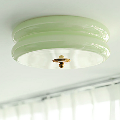 Flush Mount LED Fixture with Adjustable Color Temperature Glass Shade 13 in Diameter for Bedroom Living Room Dining Room Modern Art Deco Sty