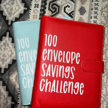 Cash Savings Tracker Organizer with 100 Labeled Pockets – Money Management Planner System – A5 Budget Book with Reusable Chart for