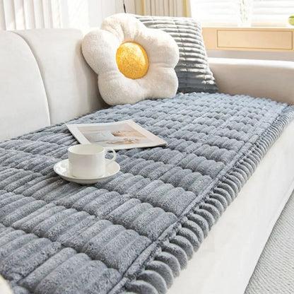 Plush Furniture Throw for Sectionals & Couches – Anti-Slip Fleece Protection for Living Room, Bedroom, Pet-Friendly Homes