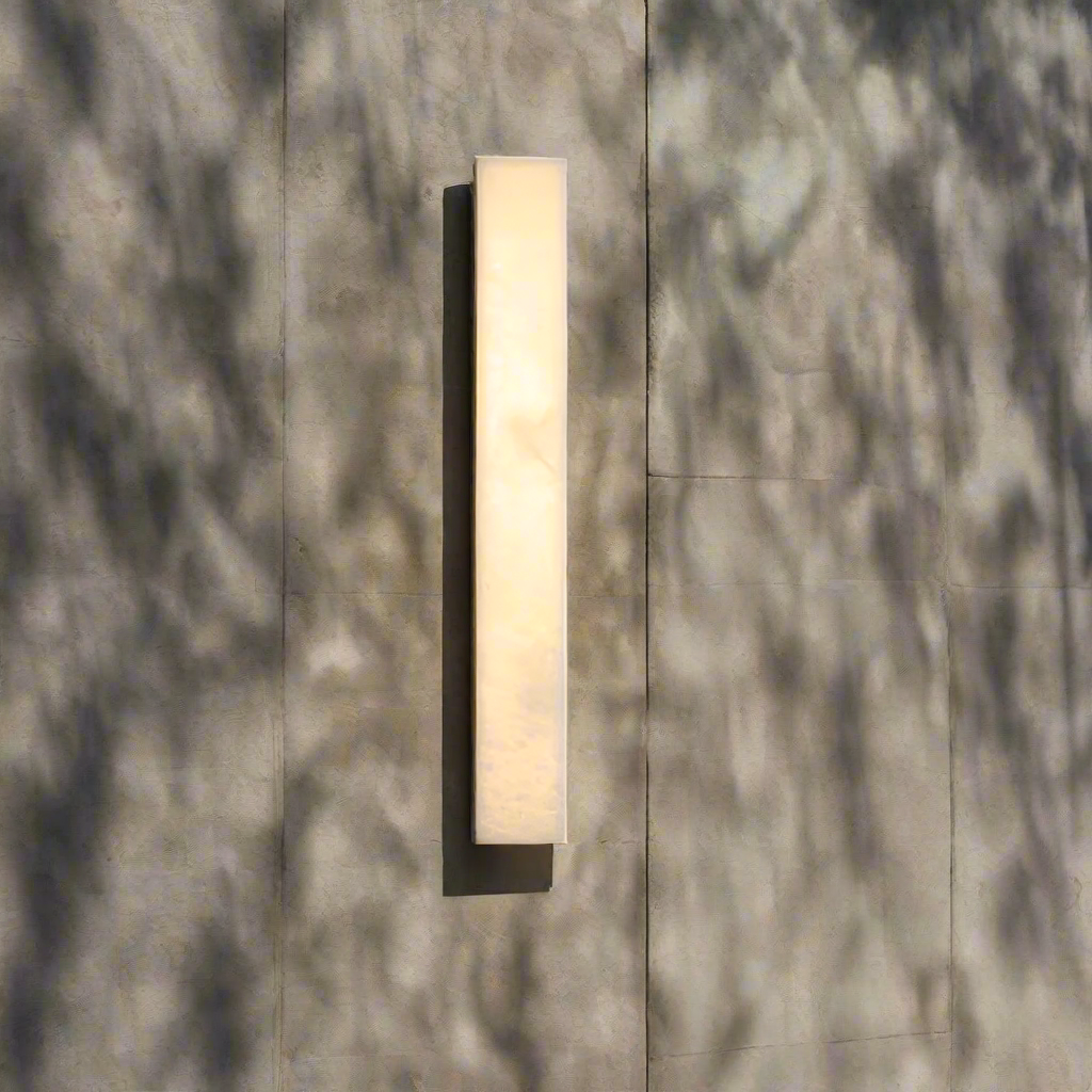 Outdoor LED Sconce Resin Vertical Design 24 in Weatherproof Patio Entry Porch Fixture Modern Exterior Lighting for Home Walkways
