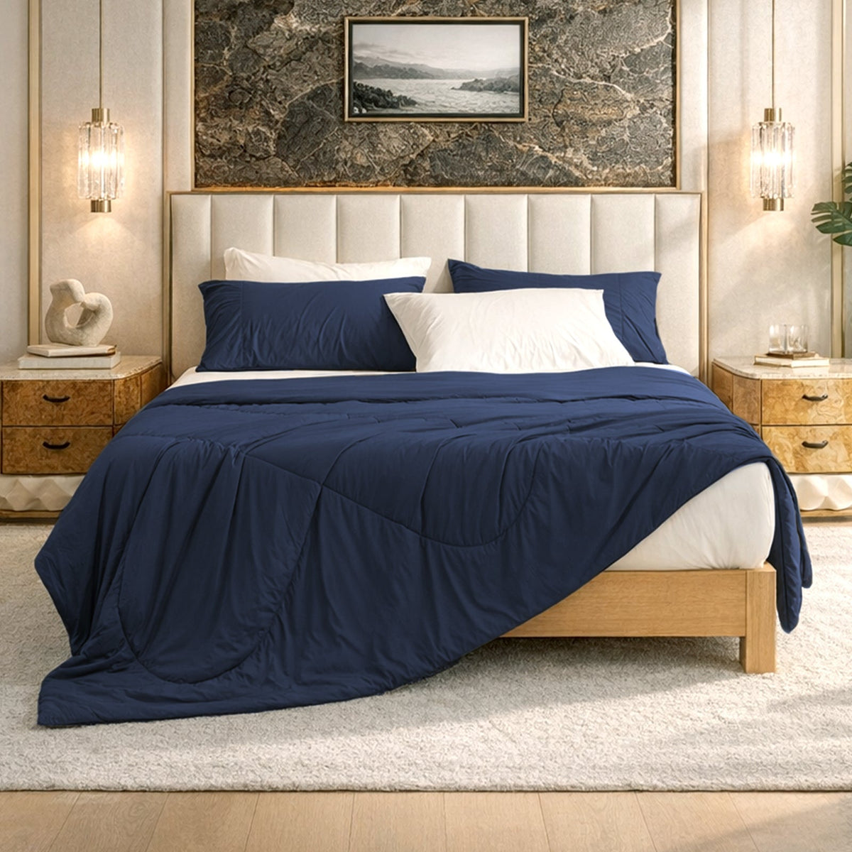 Cloud-Like Cooling Comforter | Lightweight Japanese Cooling Fabric with Instant Cool Touch | Breathable Design for Hot Sleepers