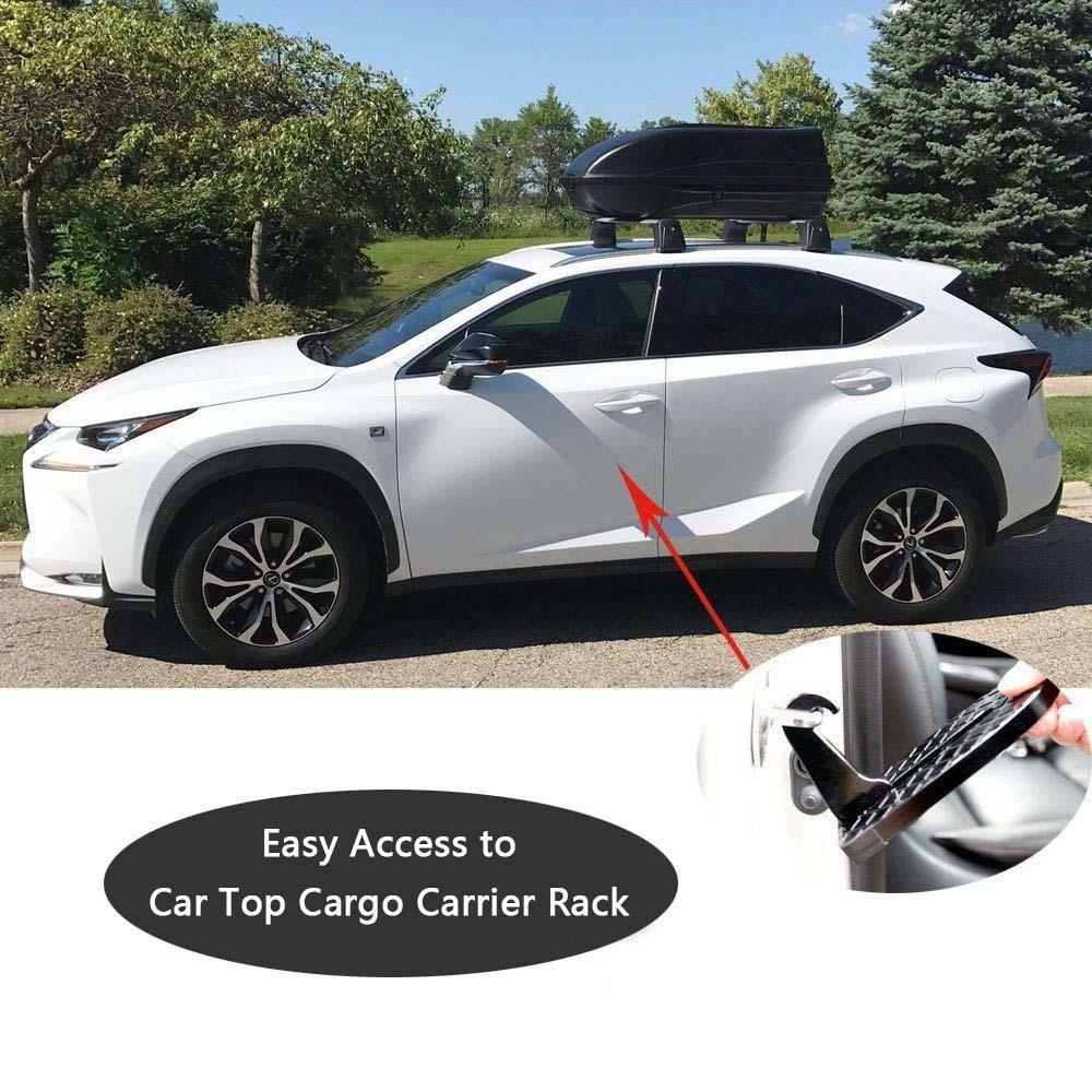 Rooftop Access Step with Emergency Glass Breaker for SUVs, Trucks & Jeeps – Foldable Aluminum Car Door Latch Hook Footstep with Protective
