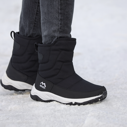 Botas de invierno impermeables y con aislamiento para mujer con cremallera lateral: botas de nieve hasta el tobillo para clima frío