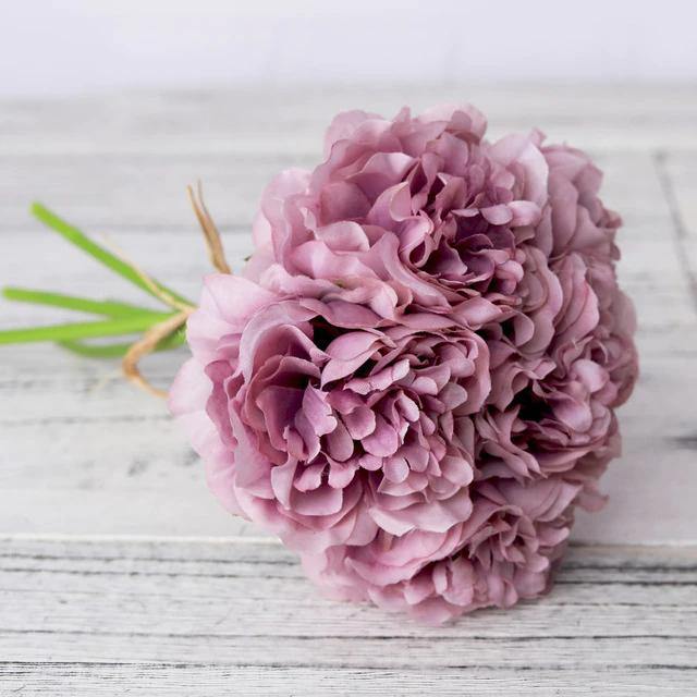 5-Pack Silk Faux Roses Artificial Flowers