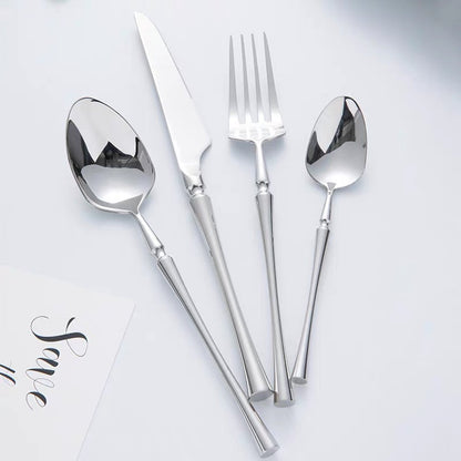 Stainless Steel Flatware Service for 6 – Complete 24-Piece Dinner Set with Table Knives, Forks, Spoons & Teaspoons for Everyday Dining &
