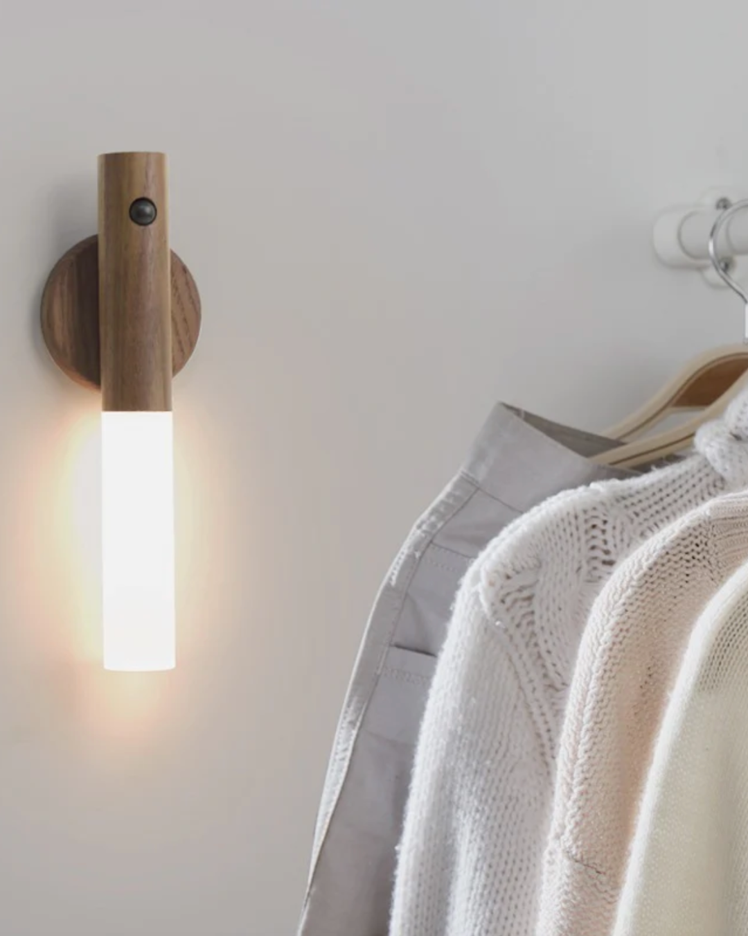 Motion Sensor Wall Light with Rechargeable Battery & Detachable Flashlight Mode for Hallways Bedrooms Stairs Cordless Wireless LED Sconce Ma