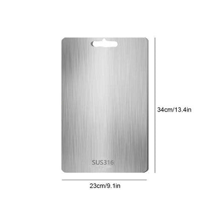Dual-Surface Stainless Steel Cutting Board for Kitchen Food Prep & Meal Safety | Rust-Resistant Chopping Board for Meat, Vegetables, Bread