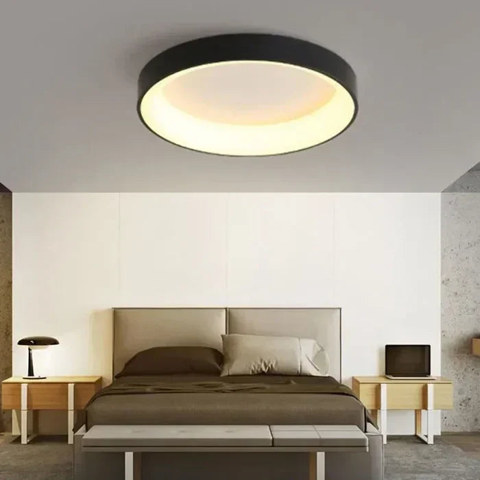 Round LED Flush Mount Ceiling Light | Modern Minimalist Design in White or Gray | 12 to 24 Inch Diameter | Energy-Efficient for Bedroom
