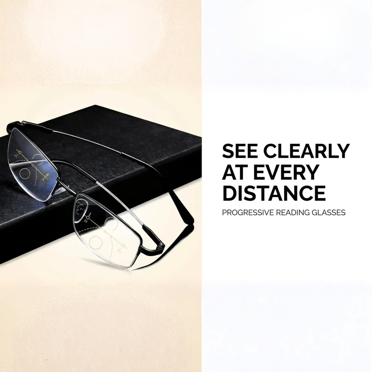 Multifocal Reading Glasses with Blue-Light Filter & Anti-Glare Coating for Reading, Screens & Distance Vision