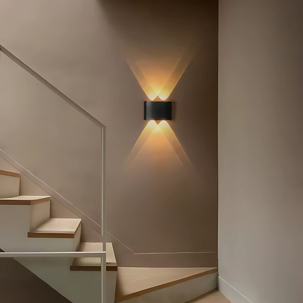 Weatherproof Sconce Fixture 8 in LED Up-Down Beam Black White for Exterior Front Door Hallway Patio Garden Modern Aluminum IP65 Architecture
