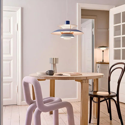 Layered Metal Pendant Light E27 Socket Minimalist Hanging Fixture for Kitchen Island Dining Table Nordic Style Ambient Ceiling Lamp Green Gr