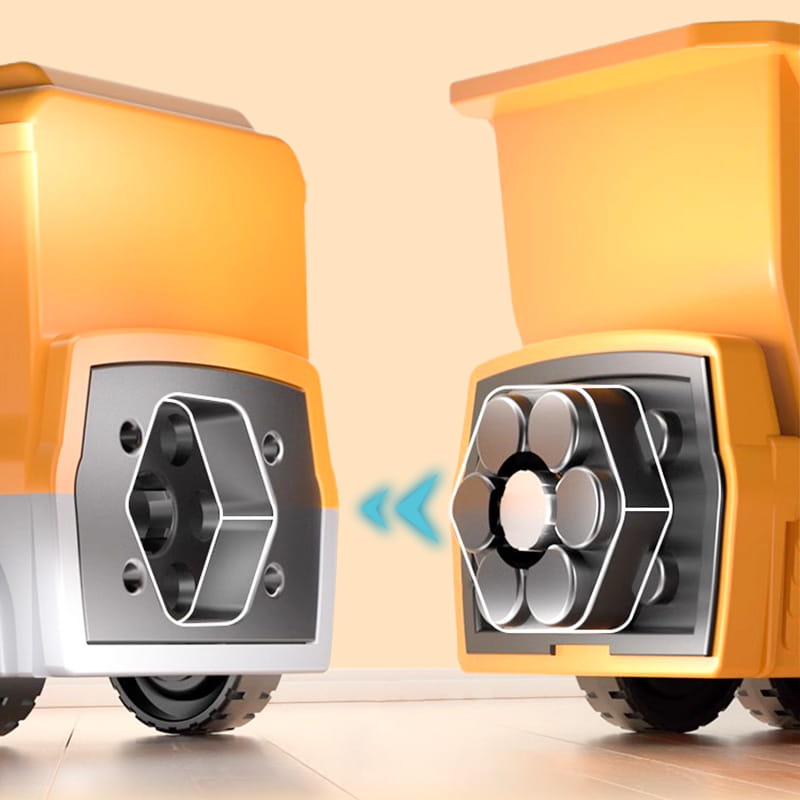 Magnetic Construction Vehicle Building Set for Kids – Transformable Toy Trucks with Snap-Together Magnets for Creative Play & STEM Learning