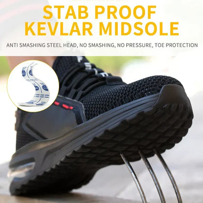 Steel Toe Work Shoes for Men & Women – Breathable Mesh Safety Sneakers with Slip-Resistant Sole & Puncture-Proof Protection for