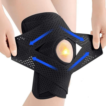 Adjustable Compression Knee Sleeve with Hook-and-Loop Support System for Running, Sports & Daily Stability
