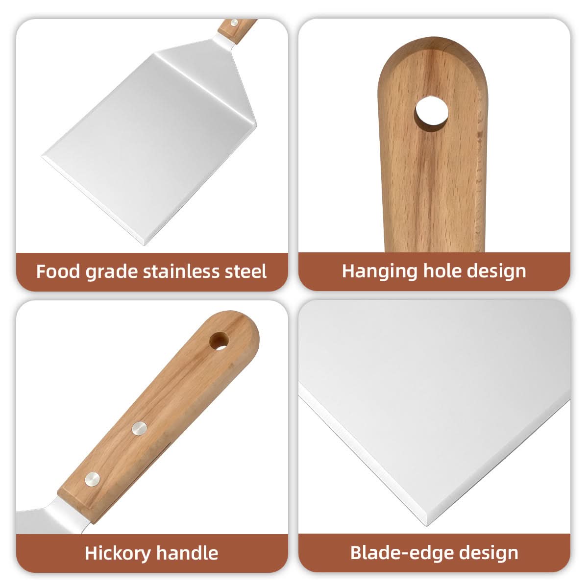 FLIPCRAFT – Espátula de barbacoa ergonómica, estructura de acero duradera