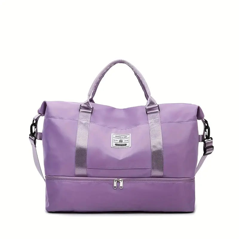 Compact Weekender Duffel Bag | Lightweight Canvas Travel Carryall with Shoulder Strap & Zipper Closure for Weekend Getaways, Gym &