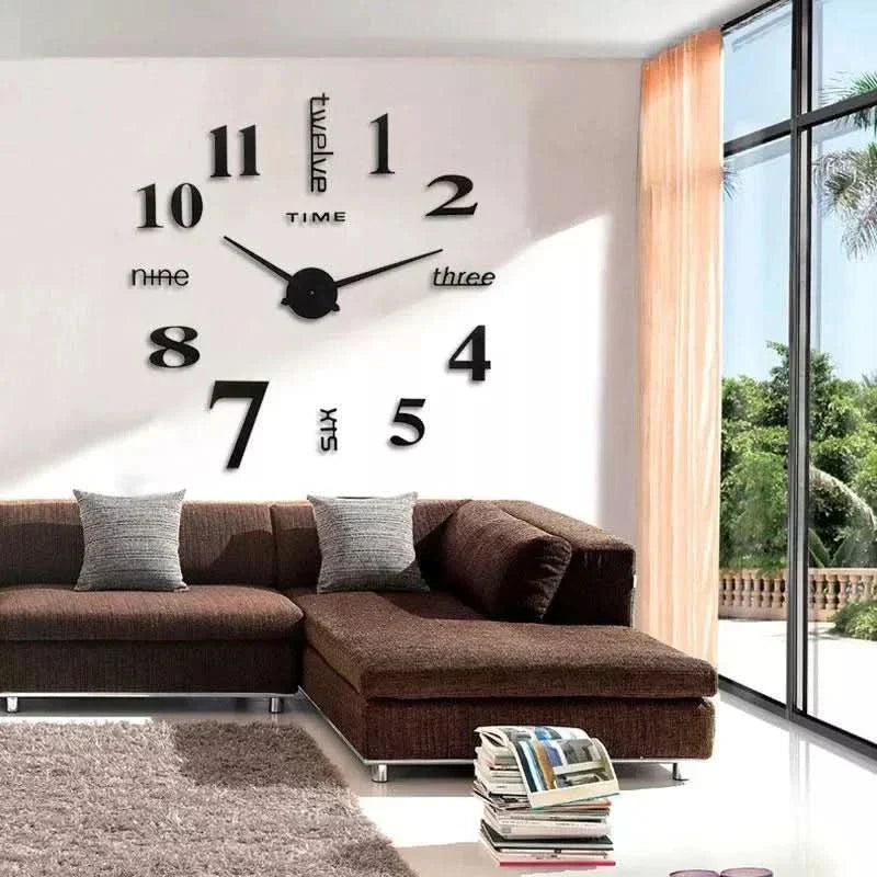 Oversized Statement Wall Clock – Floating 3D Acrylic Design for Living Room, Office & Modern Interiors