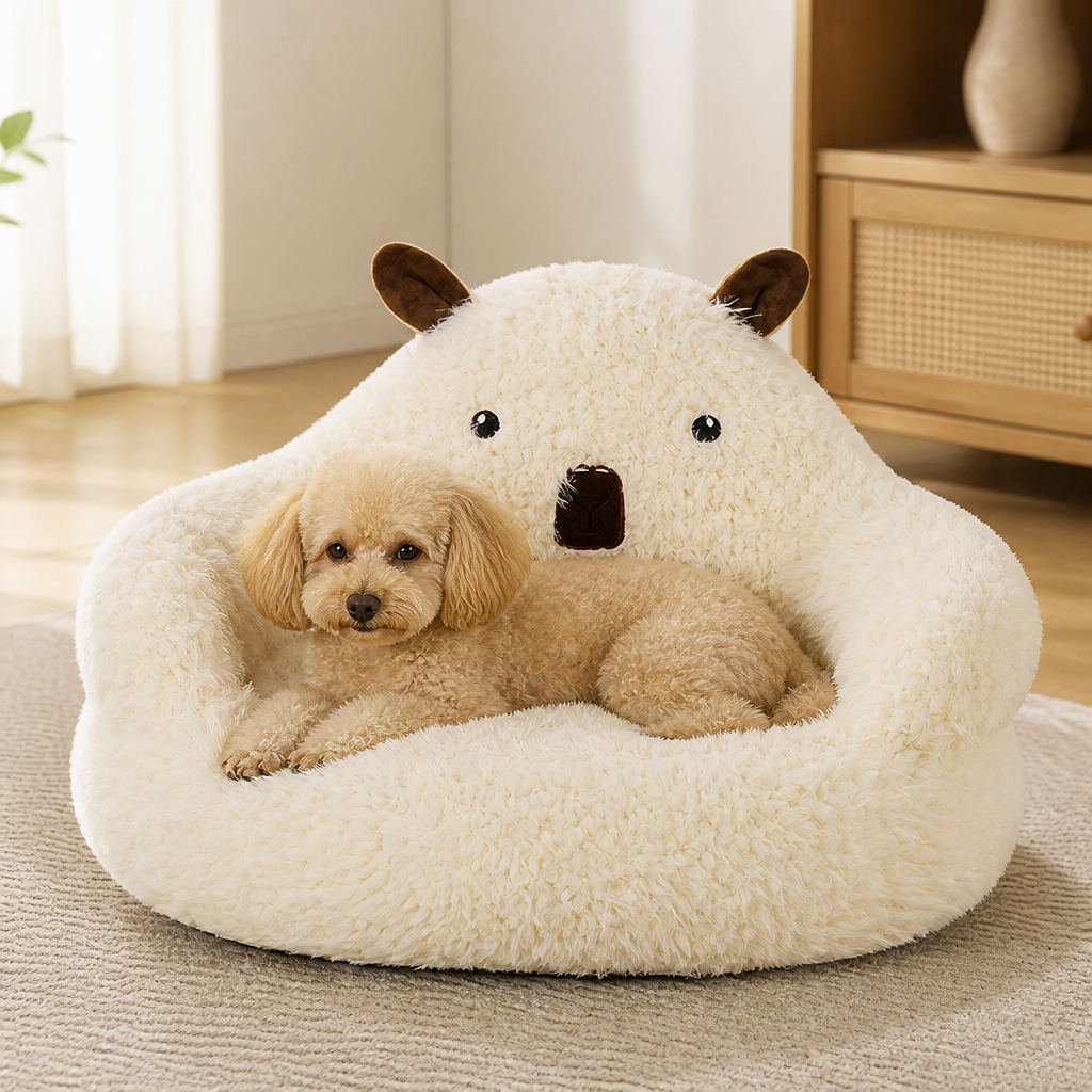 Ortekor Alpaca Plush High-Rebound Pet Bed