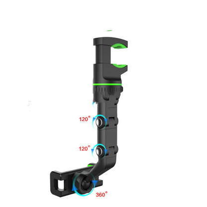 Clip-On Car Mirror Mount for Smartphone GPS Navigation Universal Adjustable Cell Phone Cradle 360° Swivel Dashboard Accessory