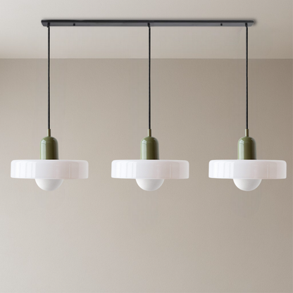 Triple Glass Hanging Light 39 in Wide Black Finish Adjustable Cable Kitchen Island Dining Table Ceiling Fixture Warm 3000K G9 Socket for Ope